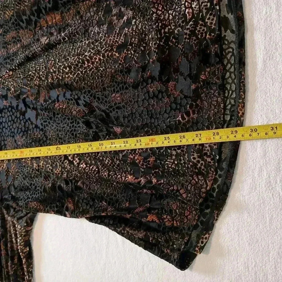 Roz & Ali Burnout Velvet Top Blouse Dark Whimsigoth Popover Roll Tab Size 3X - Picture 6 of 8